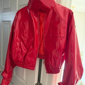 Vibrant Red Women's Bomber Jacket